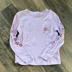 Vineyard Vines Kids Light Pink Graphic Long Sleeve Tee